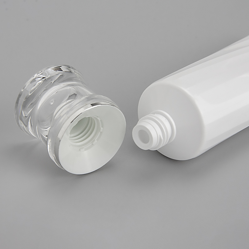Plastic cosmetic tube with logo