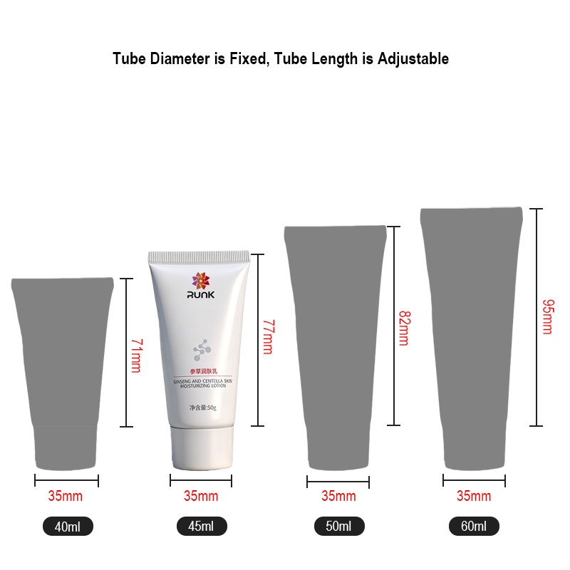 Runk cosmetic tube size